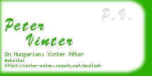 peter vinter business card
